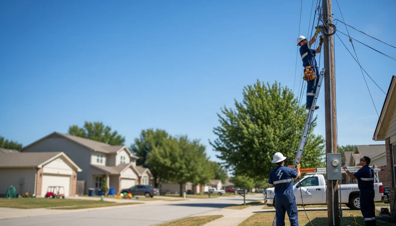 Residential electrician providing installation services in Sudan, TX